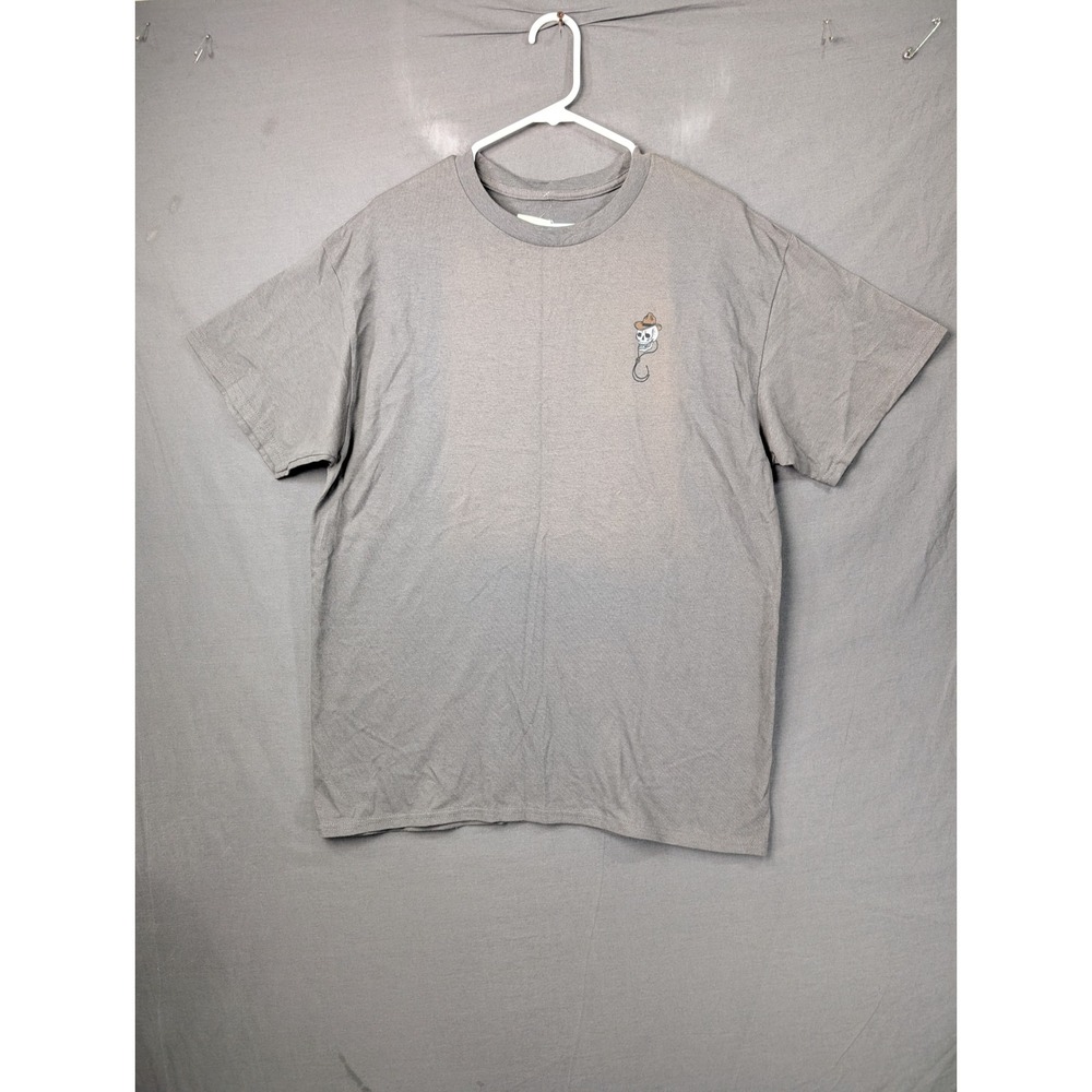 Empyre Mens Large Gray Cowboy Skull Graphic T-Shirt Short Sleeve Crew Neck